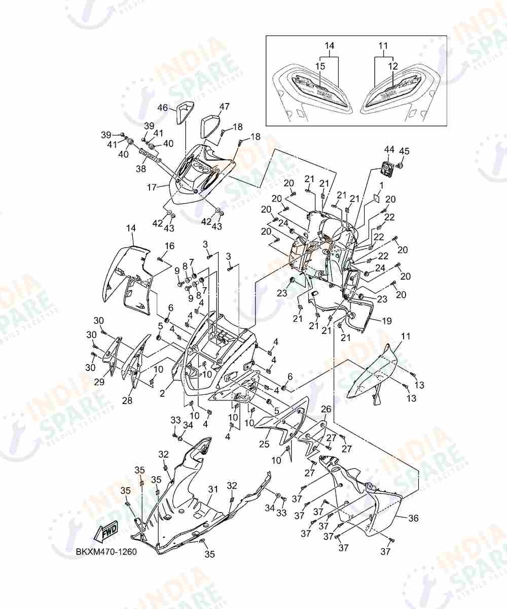 YAMAHA BKXM RAYZR 125CC Series LEG SHIELD